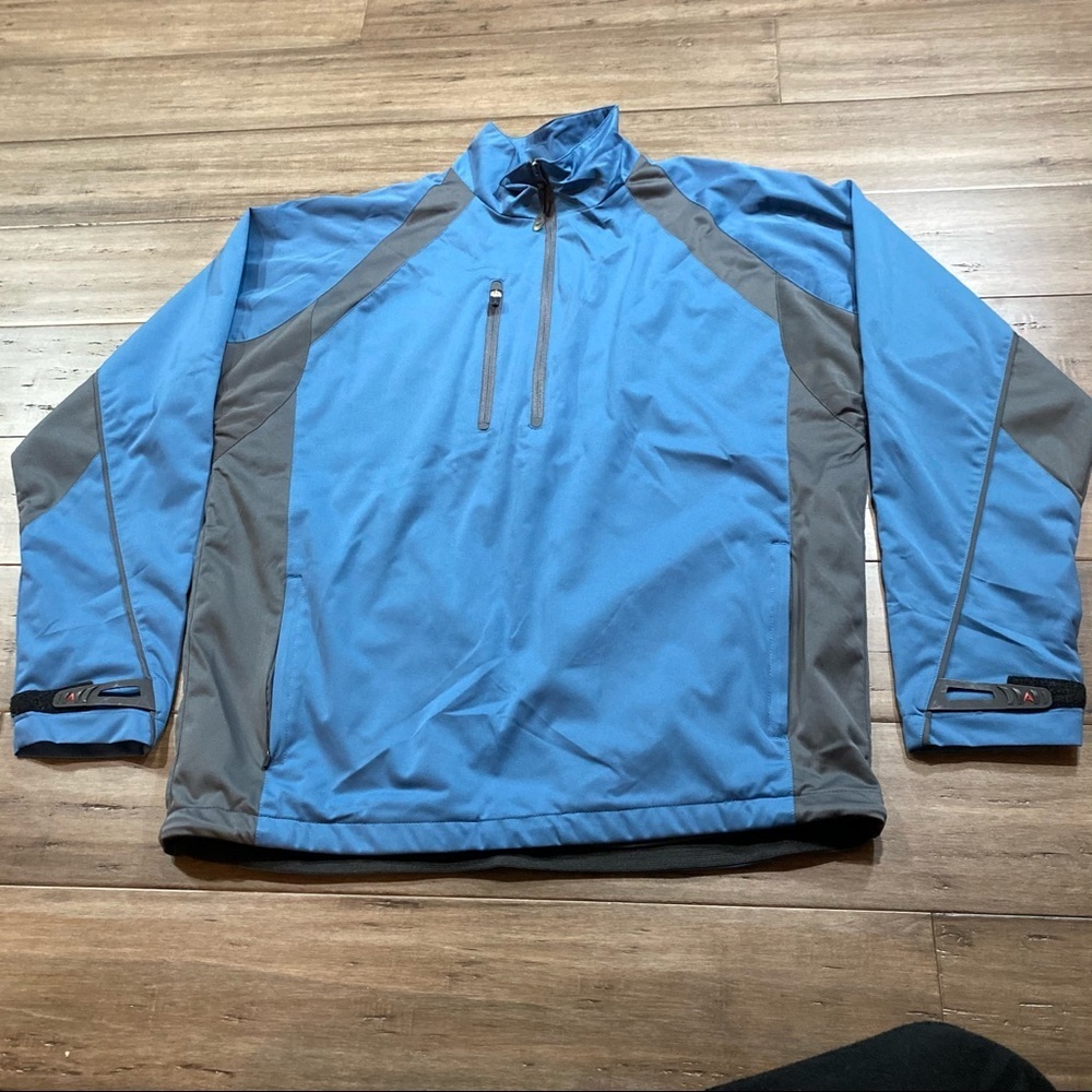 Antigua 1/2 zip pull over jacket coat blue black‎